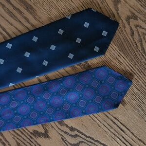 2 Ties Navy Blue Men's Neckties